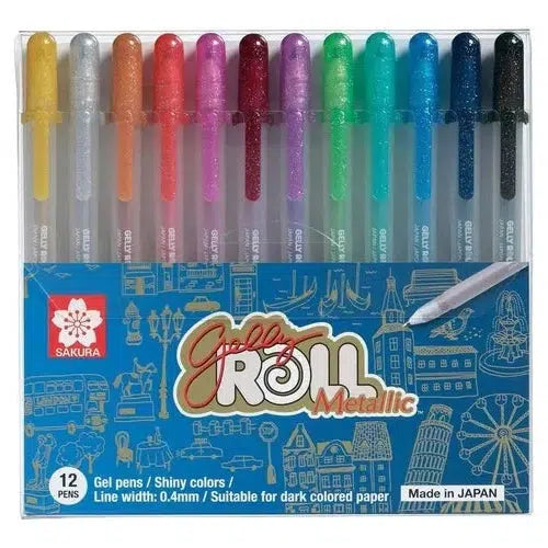 Kit De Plumas De Gel Sakura Gelly Roll Metallic 12 Piezas