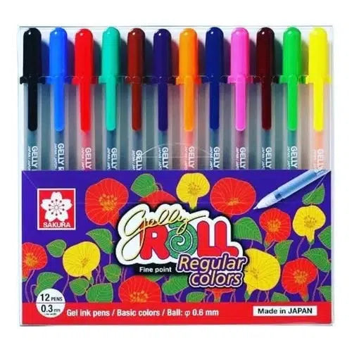 Kit De Plumas De Gel Sakura Gelly Roll Regular Colors 12 Pzs