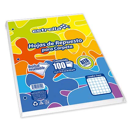 Estrella Papel Bond para Carpeta, Raya, 100 Hojas Tamaño Carta, Blanco, 20 Paquetes