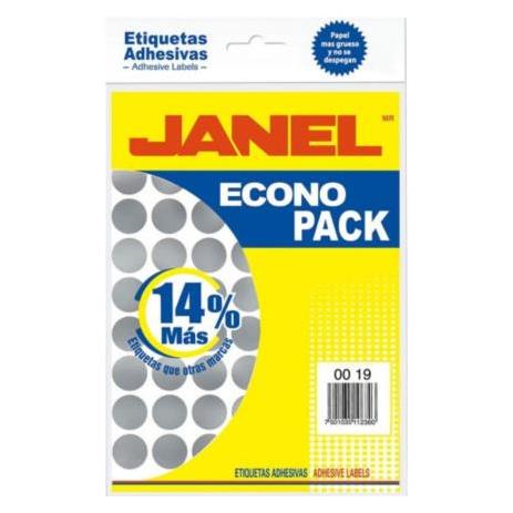 Etiquetas Adhesivas Janel Econopack E060019222  (13x38mm) Acrílico Base Agua Redonda Fluorescente Oro 560 Etiqueta(s)
