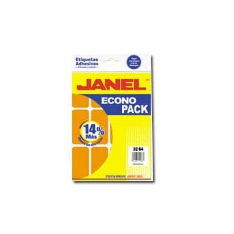 Etiquetas Adhesivas Janel Econopack (32x64mm) Acrílico Base Agua Rectangular Papel Flourecente Naranja 96 Etiqueta(s)