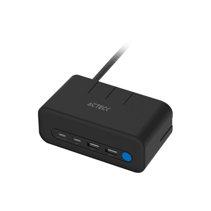 Extensión Energon Mate CE676 3 Contactos + 2x USB-A + 2x USB-C 125V 1.85 Metros Negro- Acteck