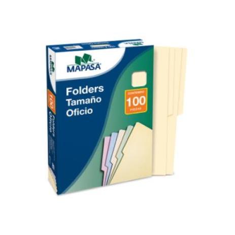 Folder Mapasa Oficio Multicolor Color Crema Pqte 100F