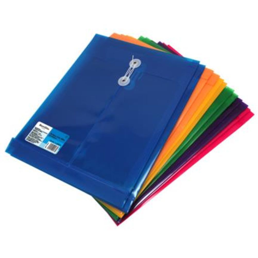 Sobre Barrilito 115A4V. Tamaño Carta con Hilo Verdical Plástico Colores Surtidos Transparente 12 Pieza(s)