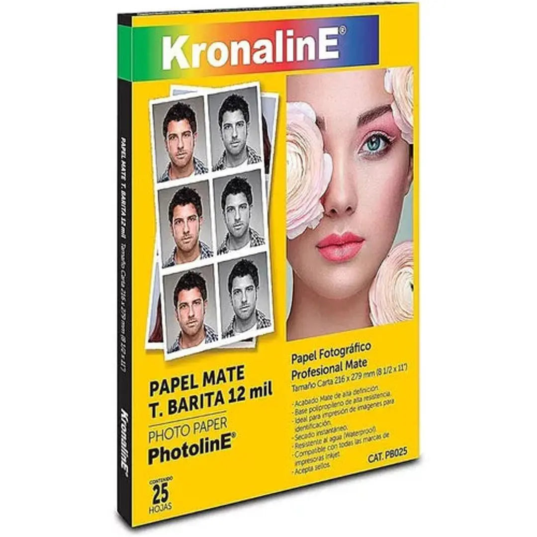 Papel Fotográfico Barita Mate Kronaline Carta Pb025 25 Hojas