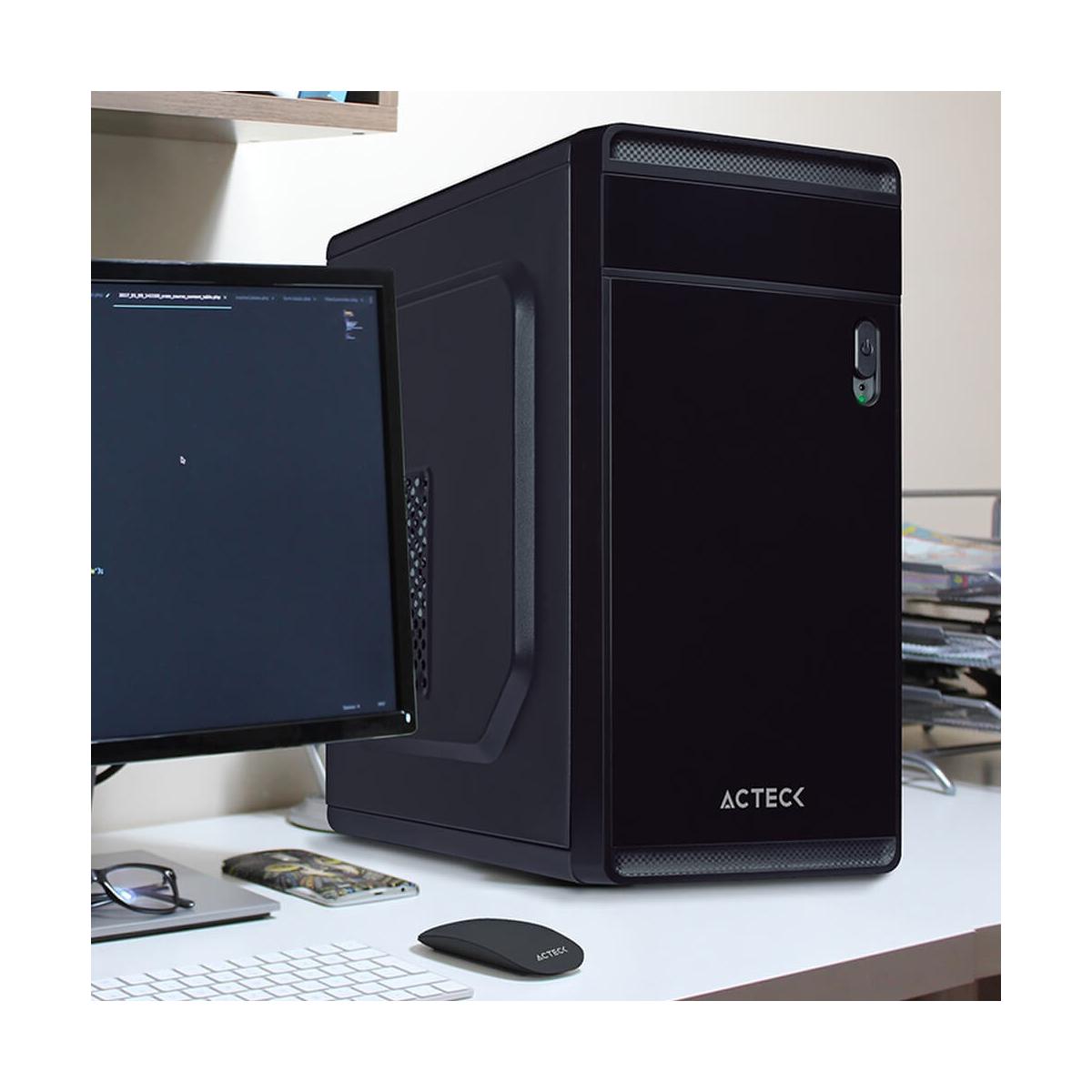 Gabinete Acteck Delta, Micro-Tower, Micro-ATX/Mini-ITX, USB 2.0/3.0, con Fuente de 500W, sin Ventiladores Instalados, Negro