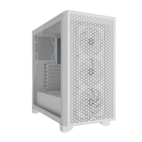 Gabinete Corsair 3000D RGB AIRFLOW Midi-Tower ATX/Micro-ATX/Mini-ITX USB 3.0 sin Fuente 3 Ventiladores Instalados Blanco