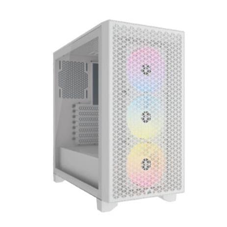 Gabinete Corsair 3000D RGB AIRFLOW Midi-Tower ATX/Micro-ATX/Mini-ITX USB 3.0 sin Fuente 3 Ventiladores Instalados Blanco