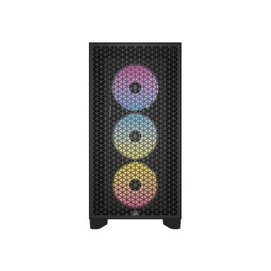Gabinete Corsair 3000D RGB AIRFLOW con Ventana, Midi-Tower, ATX, USB 3.2, sin Fuente, 3 Ventiladores RGB Instalados, Negro