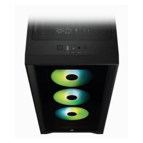 Gabinete Corsair iCUE 4000X RGB, Midi-Tower, ATX/EATX/Micro-ATX/Mini-ITX, USB 3.0, sin Fuente, 3 Ventiladores Instalados, Negro