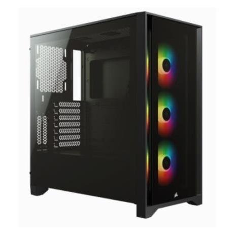 Gabinete Corsair iCUE 4000X RGB, Midi-Tower, ATX/EATX/Micro-ATX/Mini-ITX, USB 3.0, sin Fuente, 3 Ventiladores Instalados, Negro