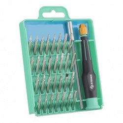 Kit de Desarmador Steren HER-162 30 Puntas de Extensión Intercambiables Acero Azul, Gris