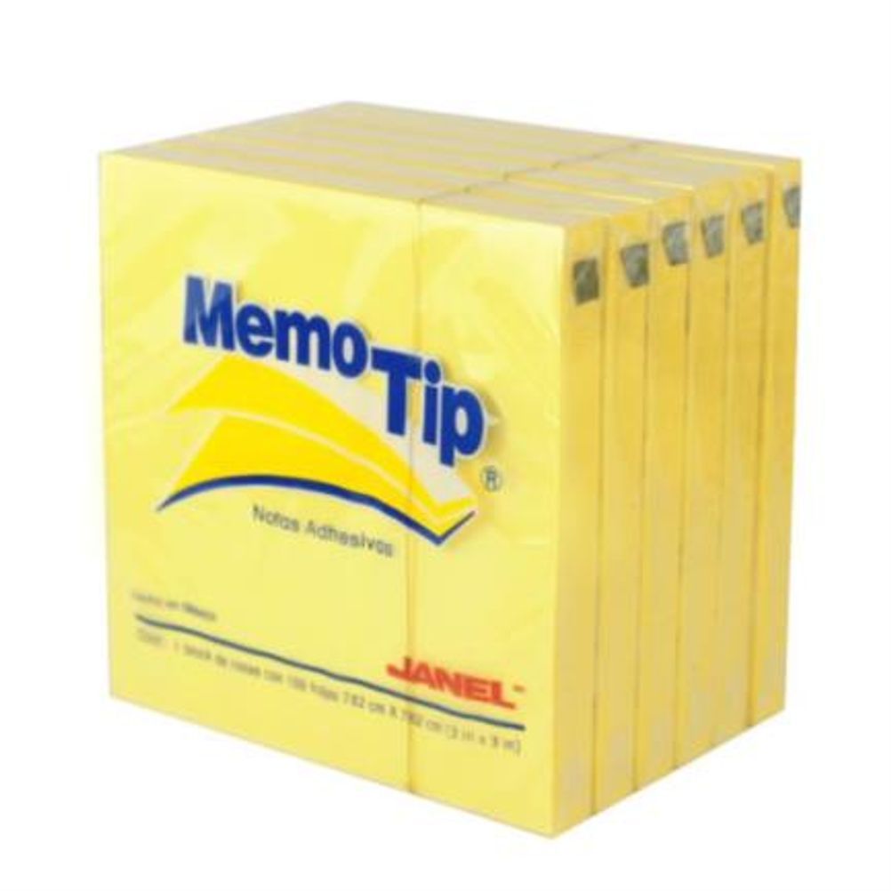 Notas Adhesivas Janel Memo Tip (3x3") Cuadrado Papel Color Amarillo 400 Hoja(s)