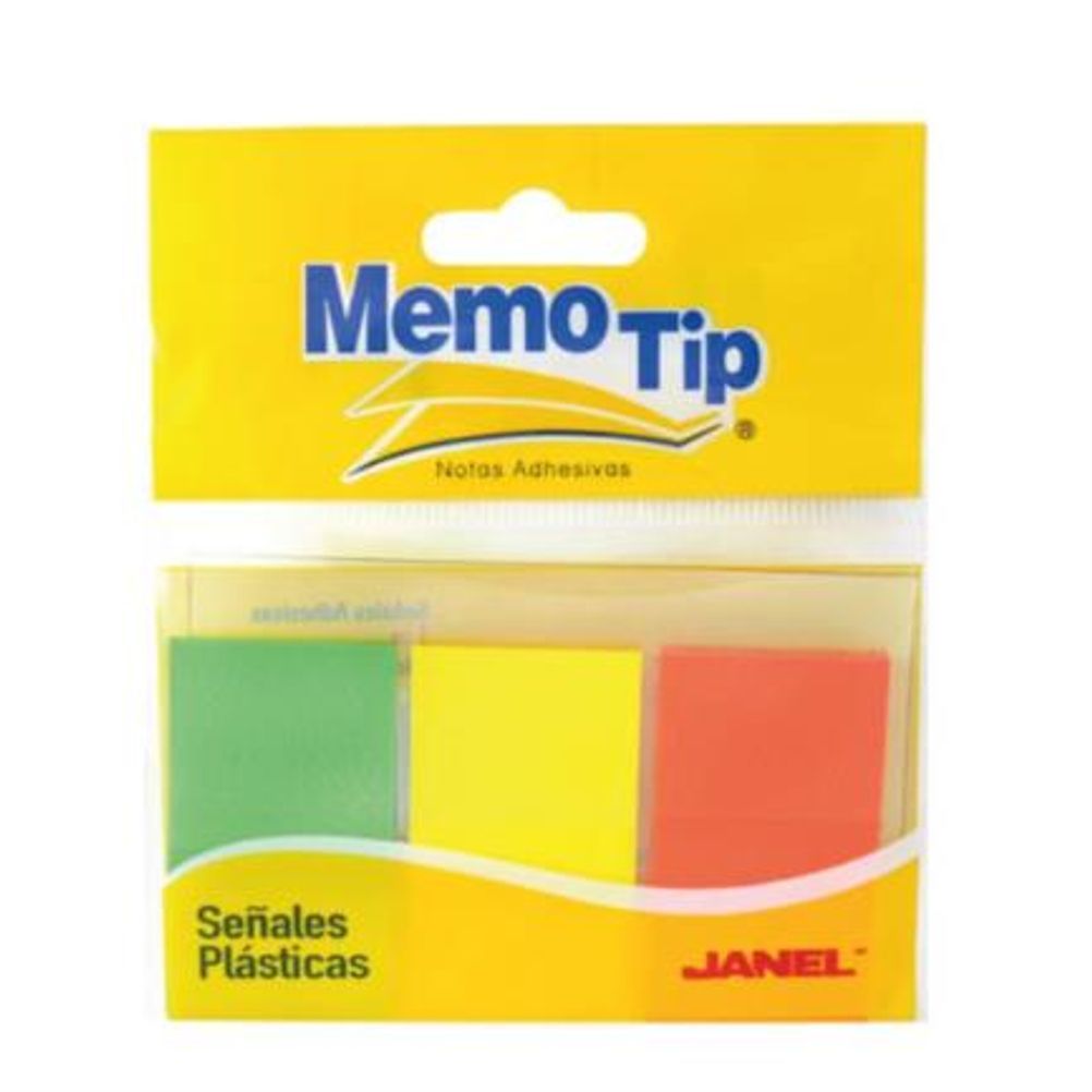 Banderillas Janel Memo Tip (2,54X4,3cm) Neon Flourecnete Colores Variados , Acrilico Rectangular