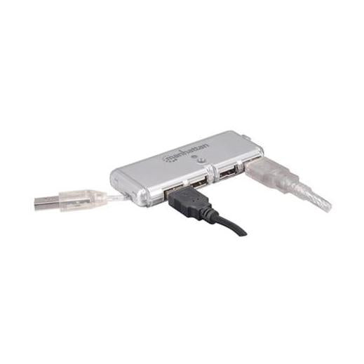 Manhattan Hub USB 2.0 de 4 Puertos, 480 Mbit/s