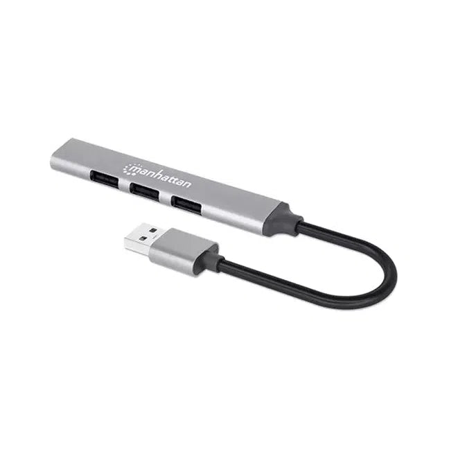 Manhattan Hub USB A 3.2 de 3 Puertos, 5000 Mbit/s, Gris Espacial