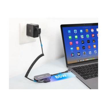 Manhattan Hub USB-C Macho, 1x HDMI 1x USB-A 3.2, 1x USB-C PD, 5 Gbit/s, Gris