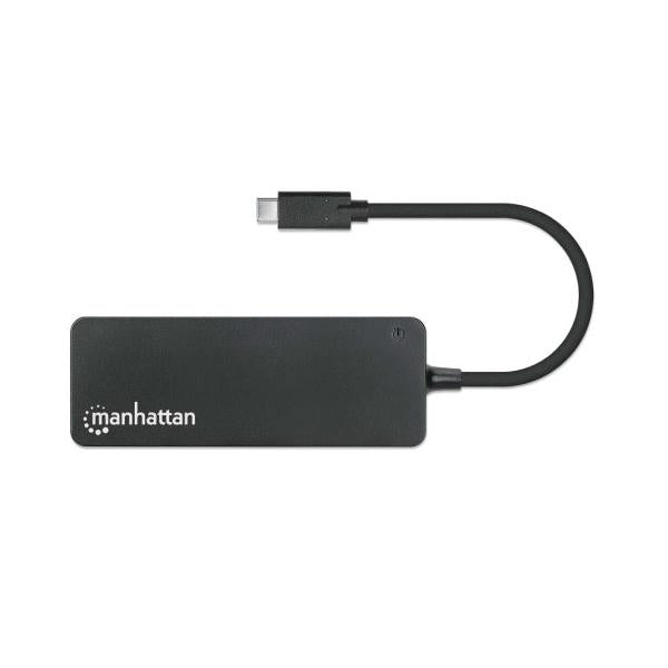 Manhattan Hub USB-C Macho, 7x USB-A 3.2, 1x USB Micro-B, 5 Gbit/s, Negro