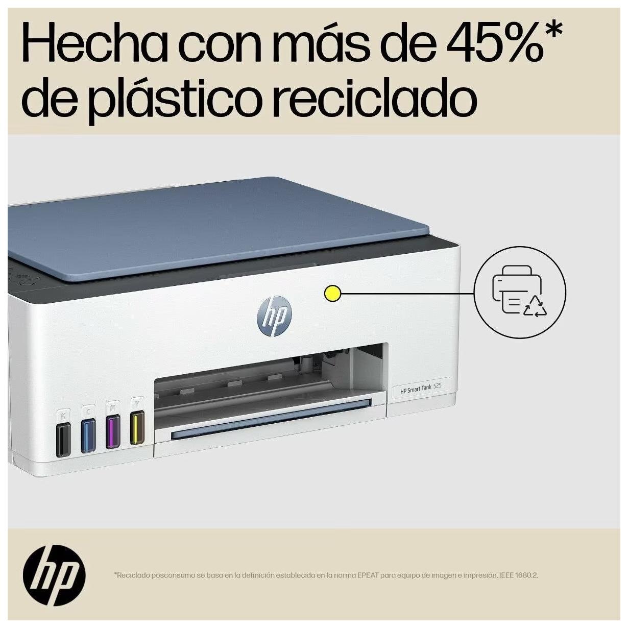 Impresora Multifuncional HP Smart Tank 525 Tinta Continua (1F3W3A)