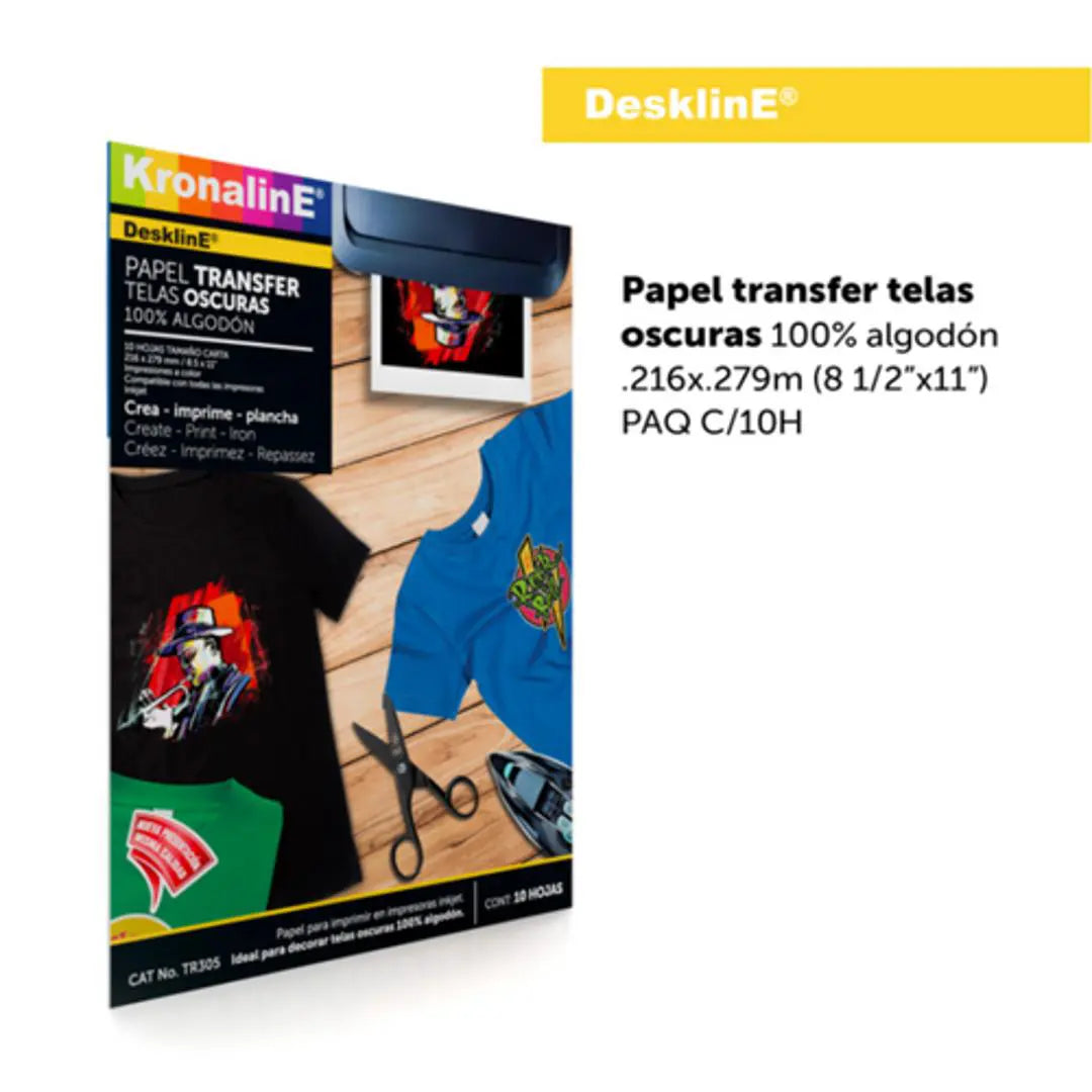 Papel Transfer Telas Oscuras Kronaline Carta Tr305 10 Hojas