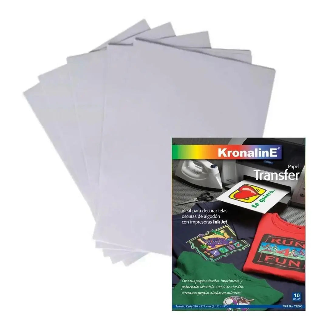 Papel Transfer Telas Oscuras Kronaline Carta Tr305 10 Hojas