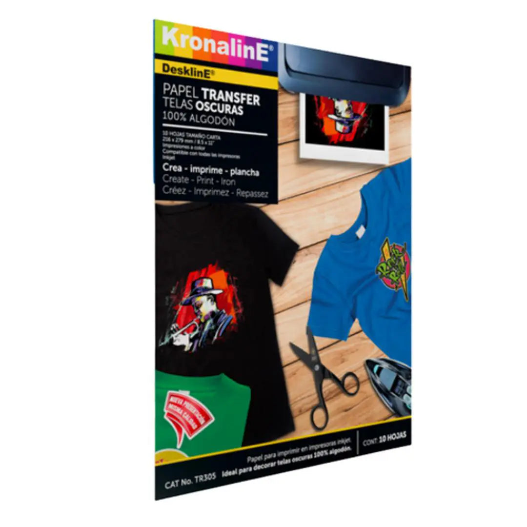 Papel Transfer Telas Oscuras Kronaline Carta Tr305 10 Hojas