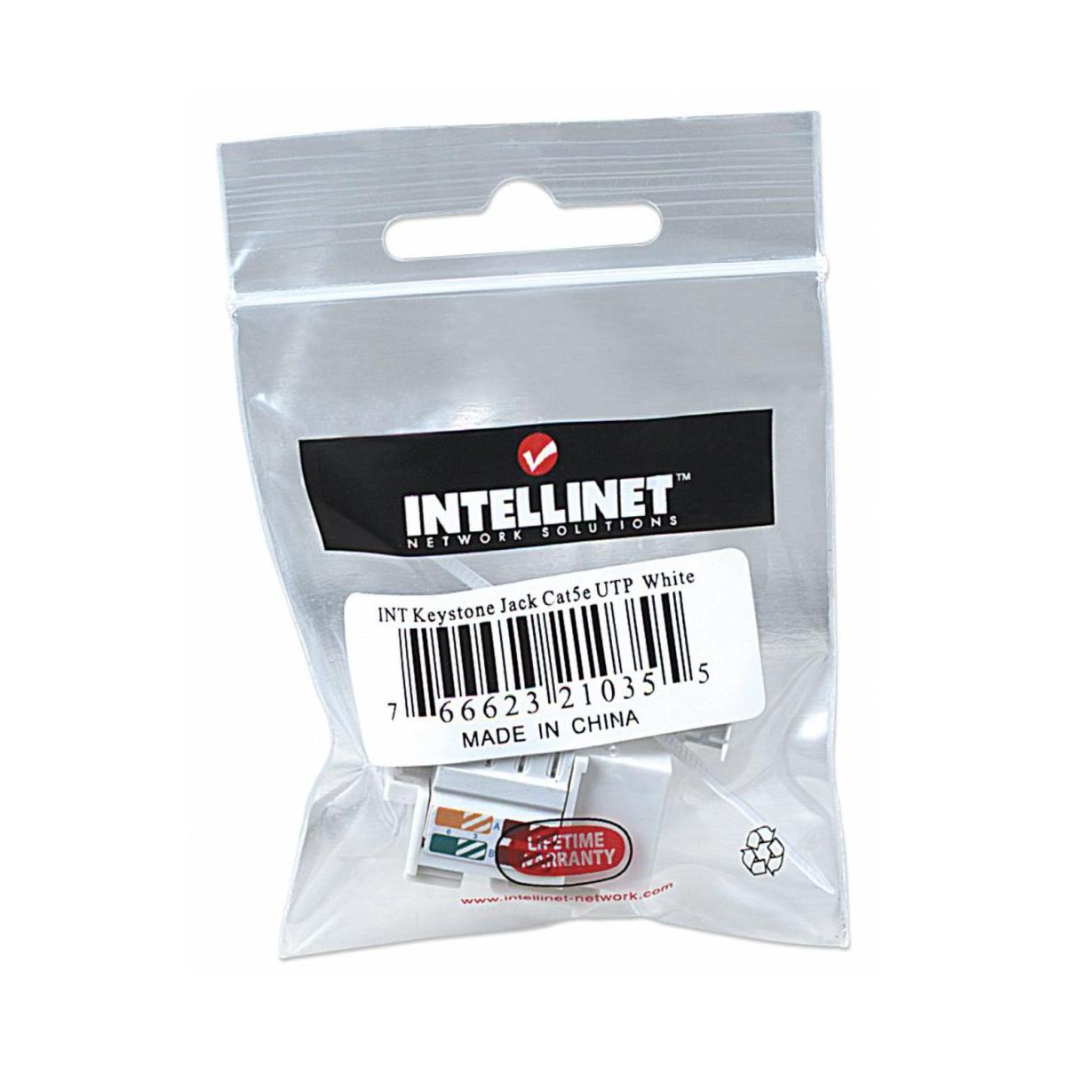 Intellinet Jack Categoría 5e, RJ-45, Blanco