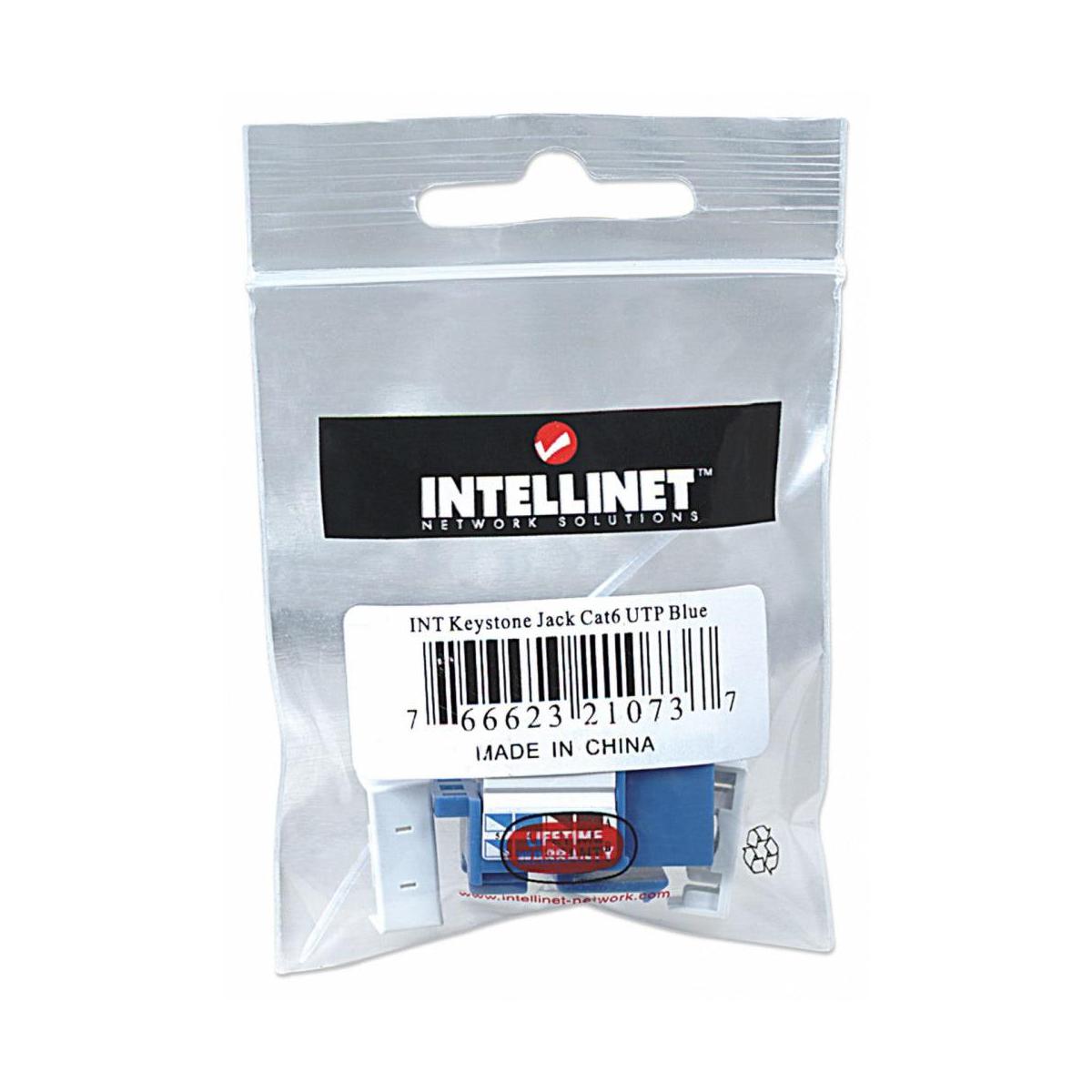 Intellinet Jack Categoría 6, RJ-45, Azul