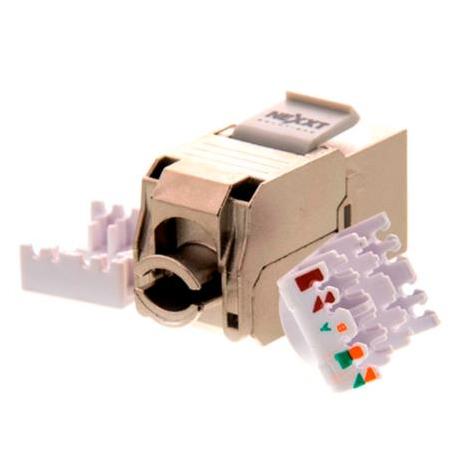 Modulo Blindado Nexxt Solutions Keystone Jack Cat6A S/FTP Tipo 110 Herramienta de perforacion sin herramientas