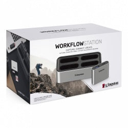 Kingston Lector de Memoria Workflow Station, con Hub USB 3.0, Negro/Plata