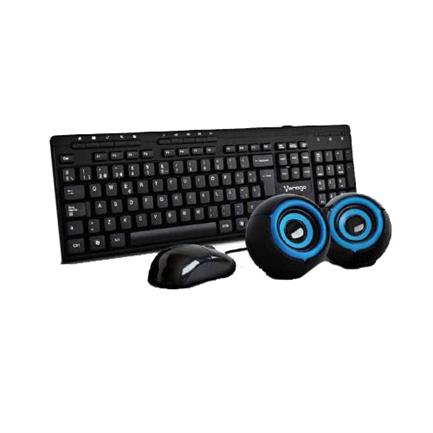 Kit de Teclado Mouse y Bocinas Vorago KMS-104, Alámbrico, USB, Negro (Español)