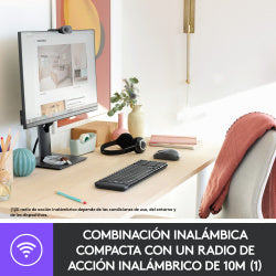 Kit de Teclado y Mouse Logitech MK220, Inalámbrico, USB, Negro (Español)