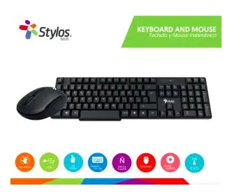 Kit de teclado y mouse Stylos STPKTM3B