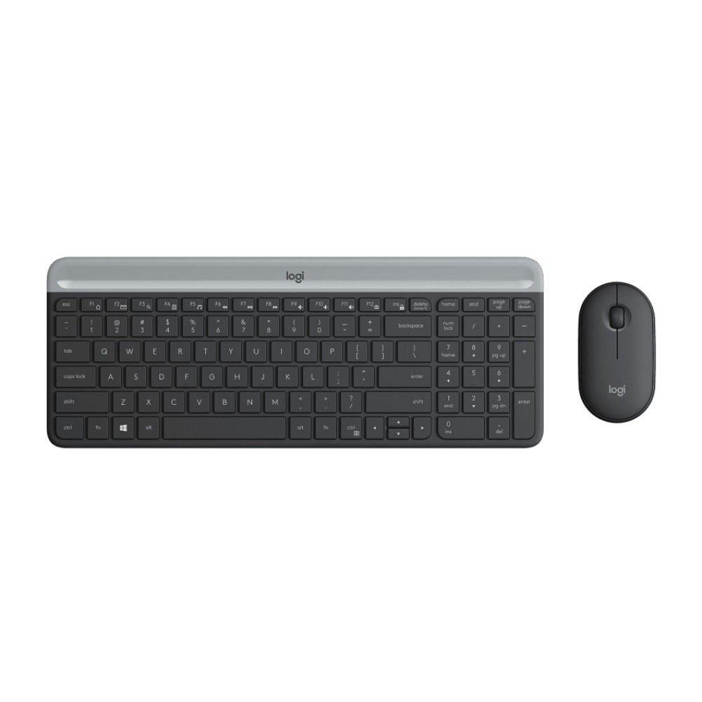 Kit de Teclado/Mouse Logitech Slim MK470 Inalámbrico RF Óptico 1000 DPI Negro