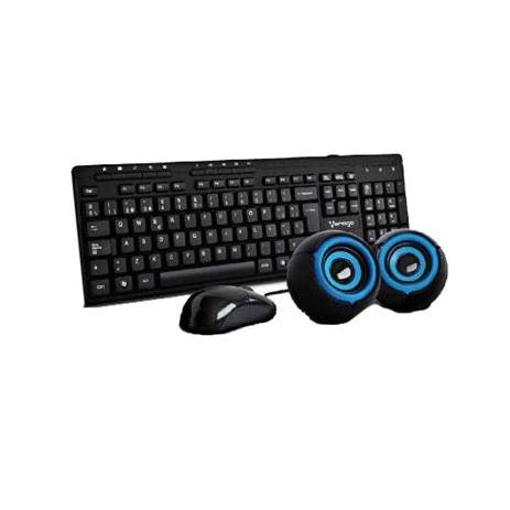 Kit de Teclado Mouse y Bocinas Vorago KMS-104, Alámbrico, USB, Negro (Español)