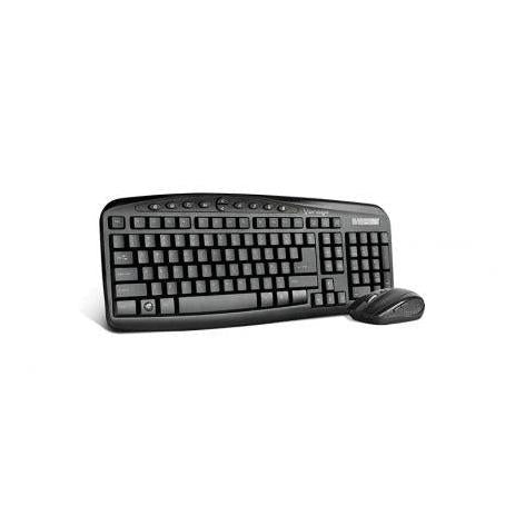 Kit de Teclado y Mouse Vorago KM-303, Inalámbrico, Negro (Español)