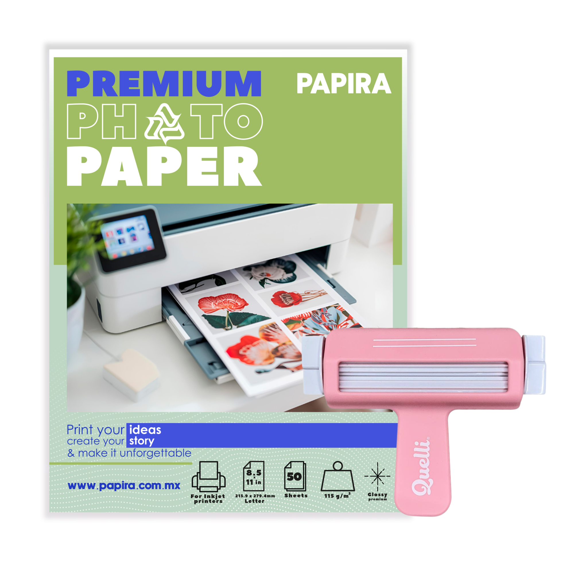 Kit Papel Fotográfico Papira 115 G Con Corrugadora Quelli