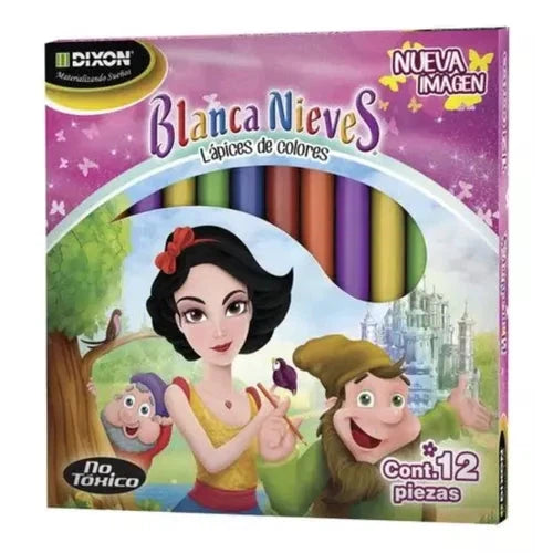 Lápices De Colores Blanca Nieves Dixon Cortos 12 Piezas