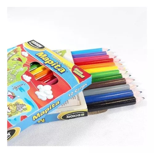 Lápices De Colores Mapita Dixon Cortos Caja Con 12 Colores