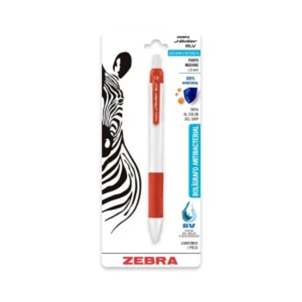 Bolígrafo Retráctil Zebra J-Roller 701RJOMDC012 Punta Mediana 1.0mm Tinta de Aceite Color Rojo