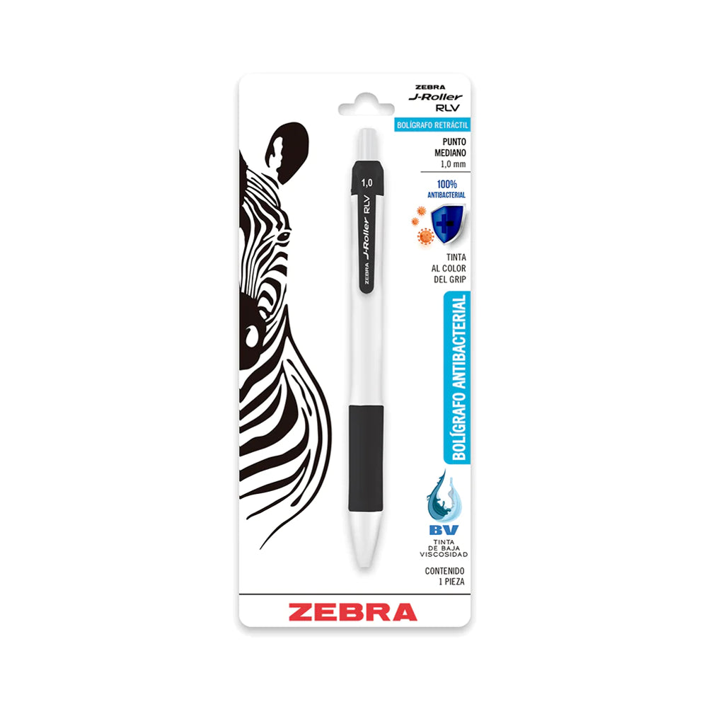Bolígrafo Retráctil Zebra J-Roller 701NGRMDC012 Punta Mediana 1.0mm Tinta de Aceite Color Negro