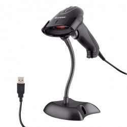 Lector de Códigos de Barras Steren COM-597 Escaneado 2D Omnidireccional Tecnología de Escaneo Laser Alámbrico-USB, RS-232 Corriente 300mA Indicador LED Color Negro