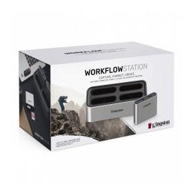 Kingston Lector de Memoria Workflow Station, con Hub USB 3.0, Negro/Plata