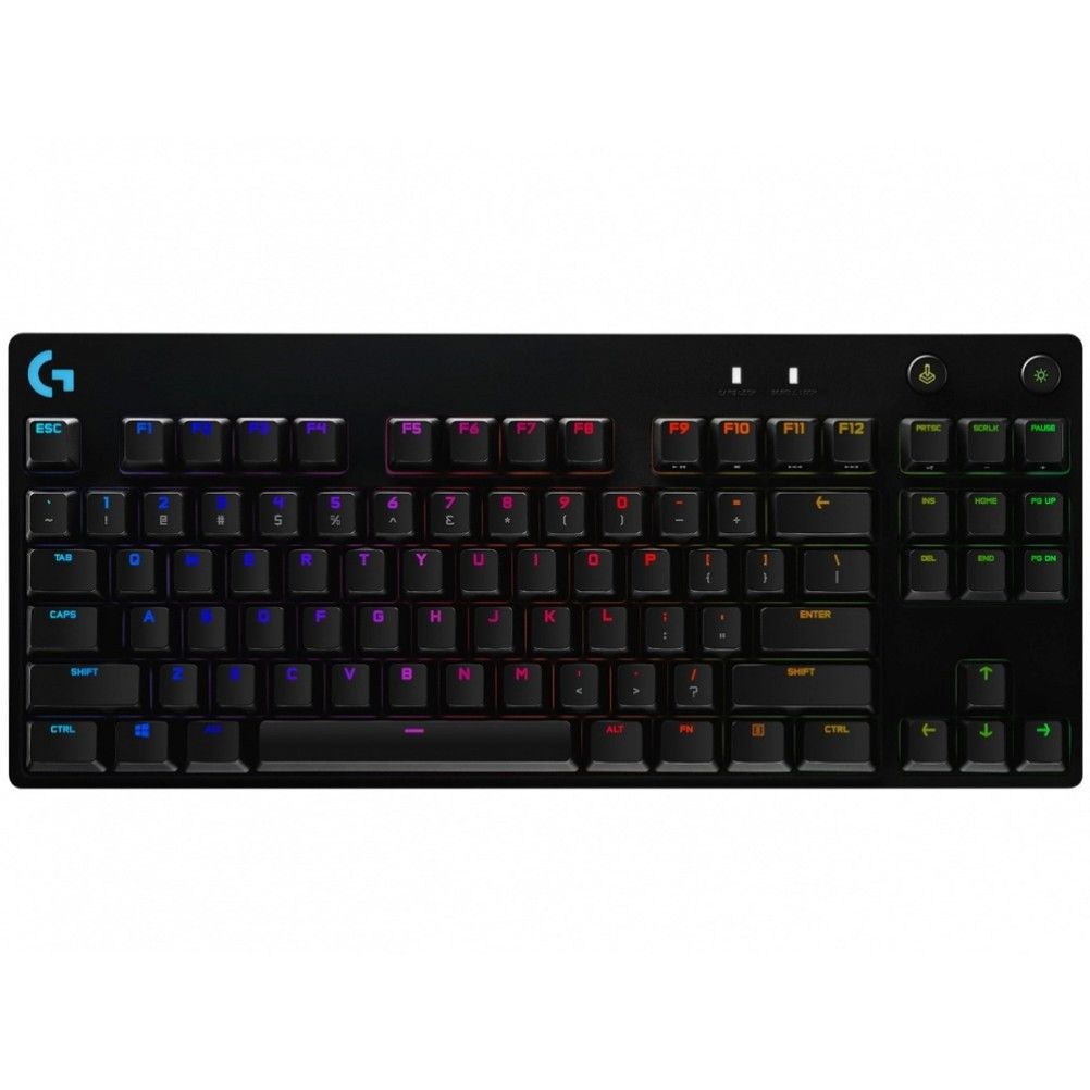 LOGITECH TECLADO GAMER G PRO RGB, MECÁNICO, SWITCH GX BLUE, ALÁMBRICO, NEGRO (INGLÉS) 920-009388