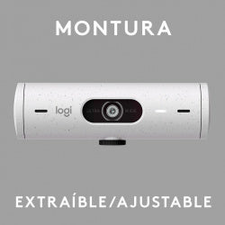 Logitech Webcam Brio 500 con Micrófono, 4MP, 1920 x 1080 Píxeles, USB-C, Blanco