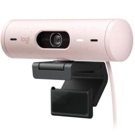 Logitech Webcam Brio 500 con Micrófono, 4MP, 1920 x 1080 Píxeles, USB-C, Rosa