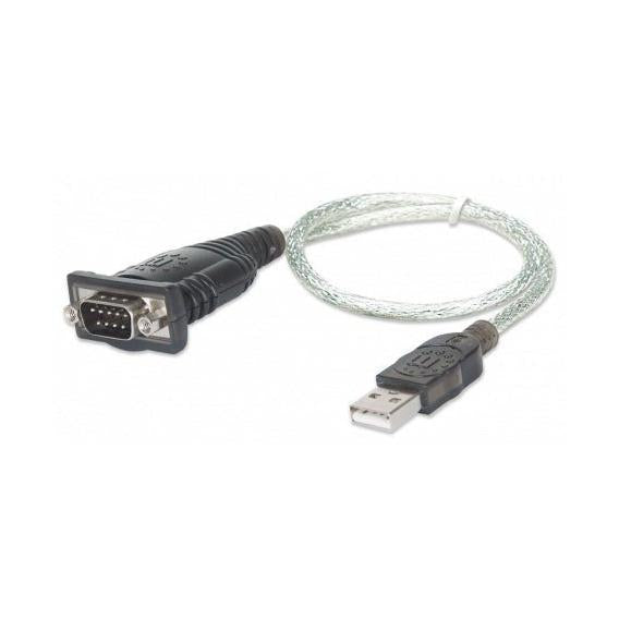 Manhattan Adaptador USB A - Serial RS-232, 0.45 Metros, Transparente