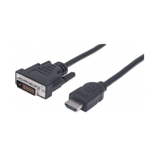 Manhattan Cable HDMI Macho - DVI-D 24+1 Macho, 1080p, 60Hz, 1.8 Metros, Negro