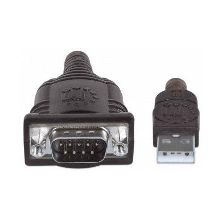 Manhattan Adaptador RS-232 Macho - USB Macho, 45cm, Transparente