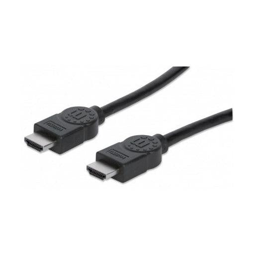 Manhattan Cable HDMI de Alta Velocidad con Canal Ethernet, HDMI Macho - HDMI Macho, 4K, 30Hz, 5 Metros, Negro
